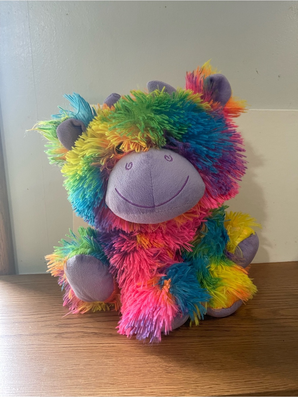 Rainbow Fuzzy Plush Animal Stuffed Toy - Multicolor